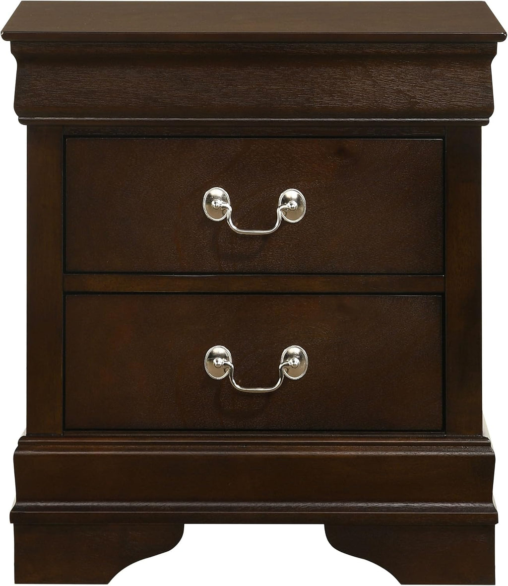 Coaster Home Furnishings Louis Philippe 4-piece Bedroom Set Full Size Traditional Wooden Sleigh Bed Frame 47-Inch Panel Headboard Nightstand Dresser and Mirror Cappuccino Brown 202411F-S4