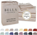 Bella Coterie Luxury Bamboo Viscose Split King Size Sheet Set | 2 Fitted Sheets for Sleep Number & Adjustable Beds | 100% Organically Grown | Cooling & Ultra Soft | 18' Deep Pocket [Dune]