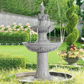 Italian Outdoor Water Fountains Garden Decor - 48.4''H Fountains and Waterfalls Outside, Large Cascading Indoor Floor-Standing Resin Bubbler Fountain Features W/Pump for Patio and Yard