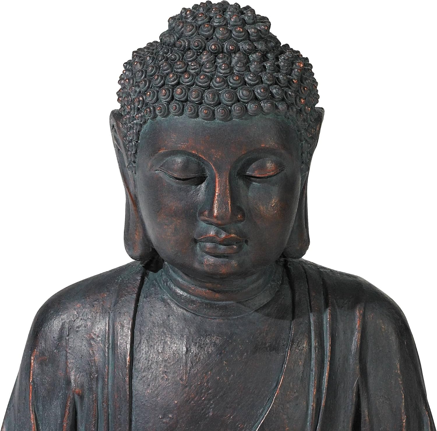 Meditating Buddha 24' High Large Zen Asian Indoor Outdoor Decor Resin Floor Fountain with Light LED Standing Bubbler Water Feature for Outside Garden Patio Yard Backyard Porch Deck - John Timberland