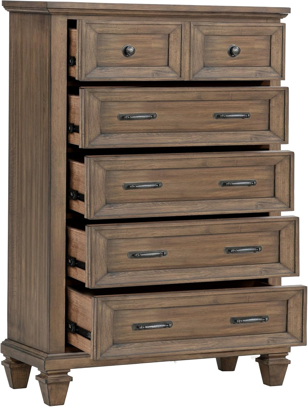 New Classic Furniture Mariana 5-Piece Wood Cal King Bedroom Set, Vintage Mocha