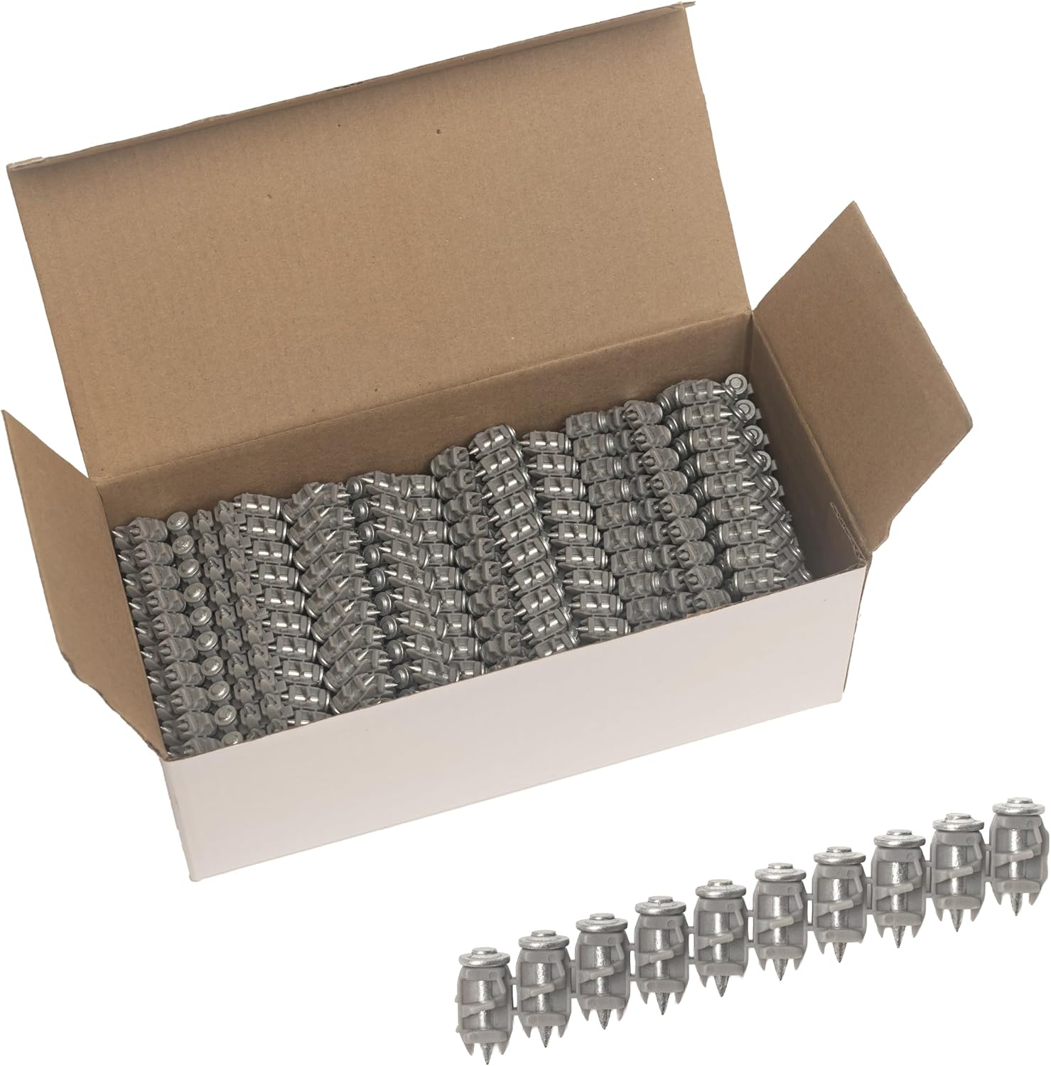 1000x Collated Concrete Nails 5/8''-16mm, 3/4''-19mm, 7/8''-22mm, 1''-25mm,1 1/16''-27mm,1 1/4''-32mm,500x 1 1/2''-38mm,or 200x Plastic Cable Trunking Fastener -for Hilti only B4 MX,BX4 (5/8'' (16mm))