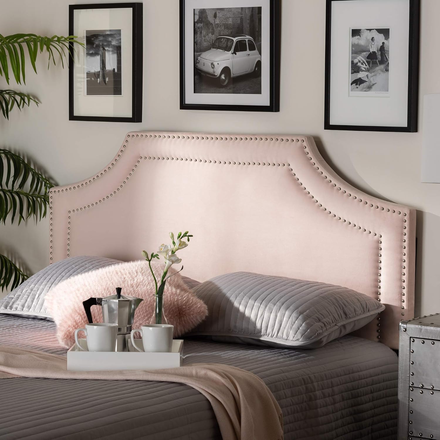 Baxton Studio Headboards, Queen, Light Pink