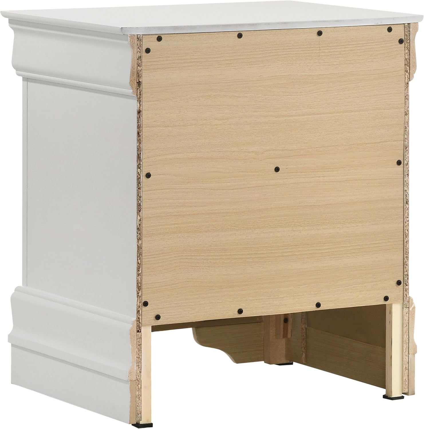 Coaster Home Furnishings Louis Philippe Traditional 5-Piece Bedroom Set Queen Size Sleigh Bed Frame 47-inch Headboard White 202441Q-S5