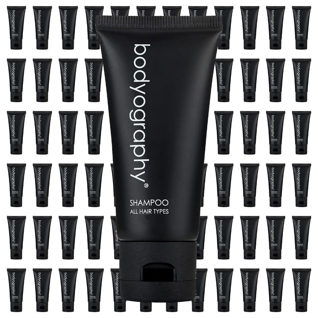 World Amenities - Bodyography - Bulk Shampoo | 300 Count, 1.4oz | Lavender Peppermint, Mini Travel Size Toiletries (100% Recyclable Tube with Flip Top Cap) Hotel Amenities.