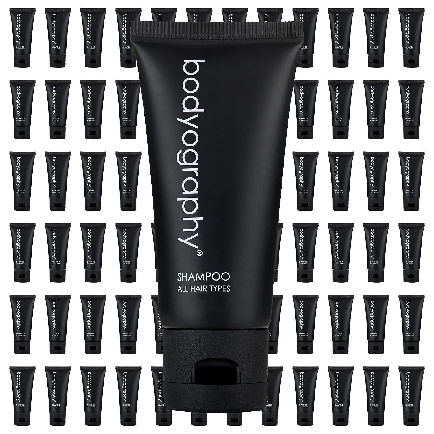 World Amenities - Bodyography - Bulk Shampoo | 300 Count, 1.4oz | Lavender Peppermint, Mini Travel Size Toiletries (100% Recyclable Tube with Flip Top Cap) Hotel Amenities.