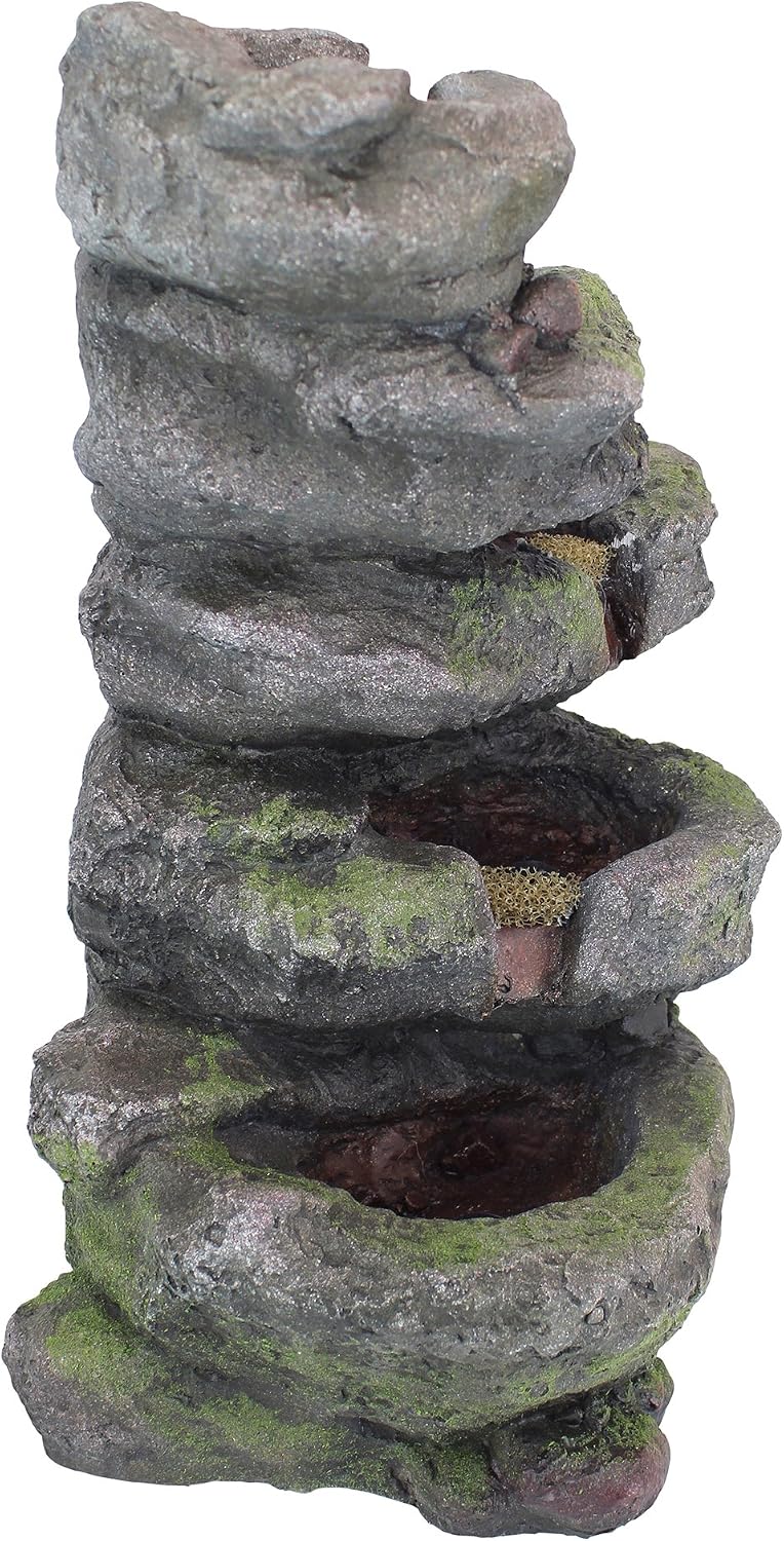 Design Toscano Breakneck Falls Illuminated Garden Fountain, 9 x 11 x 17.5