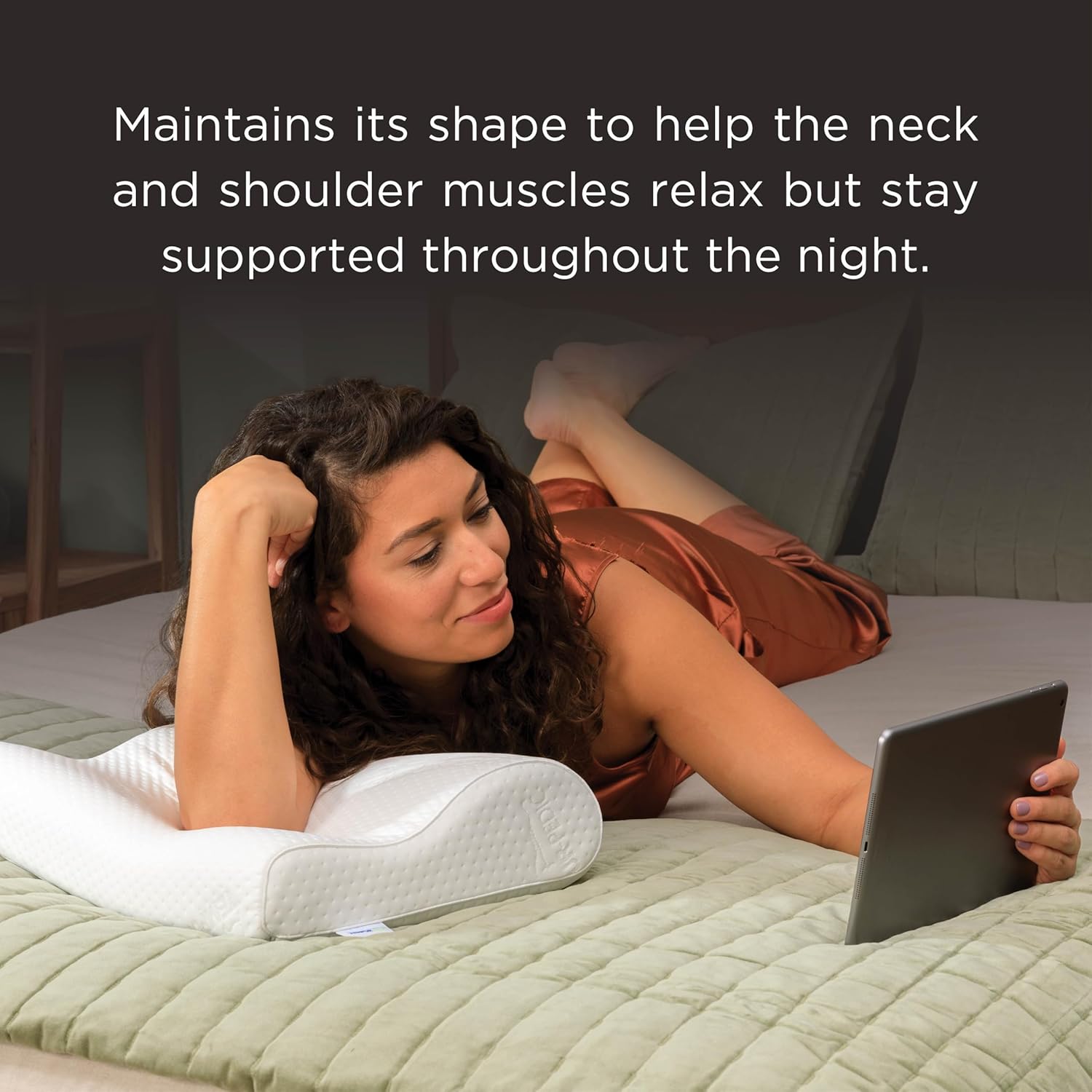 TEMPUR-Pedic, Standard TEMPUR-Neck Pillow, Medium Profile-2-Pack, White 2 Count