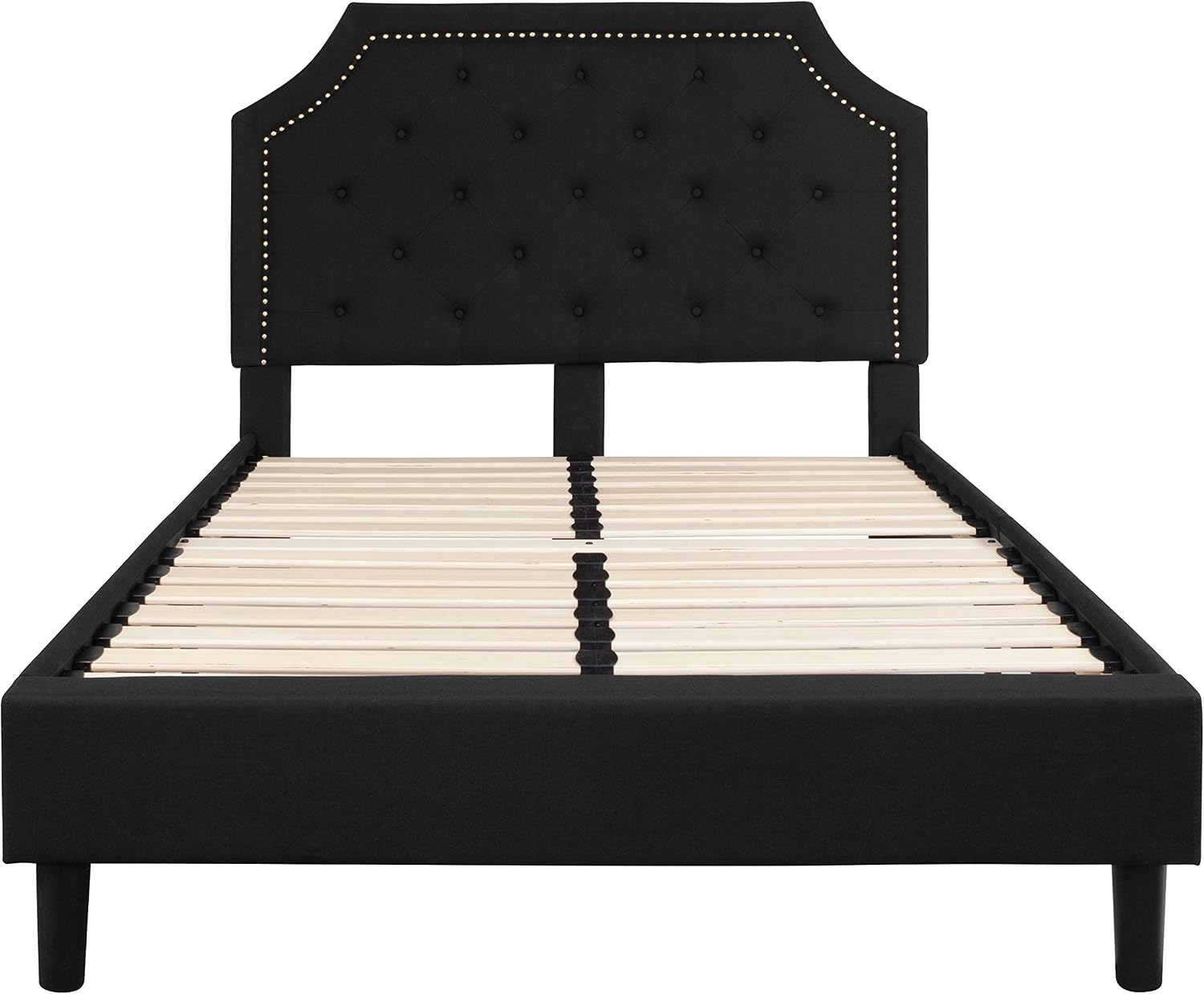 Flash Furniture Brighton Full Size Tufted Upholstered Platform Bed in Black Fabric