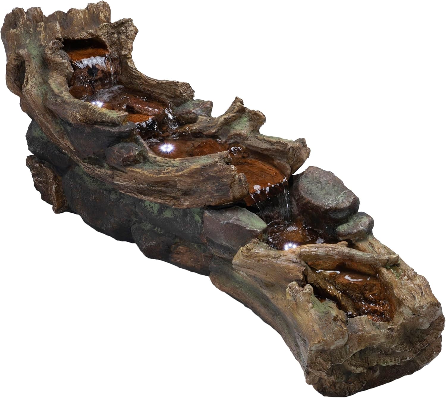 Alpine Corporation 59' Long Indoor/Outdoor River Rapids Fountain with LED Lights