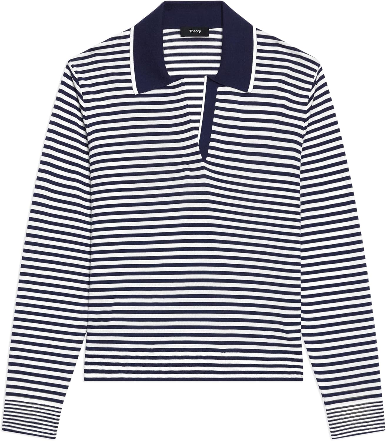 Theory Women's Striped Long Sleeve Polo
