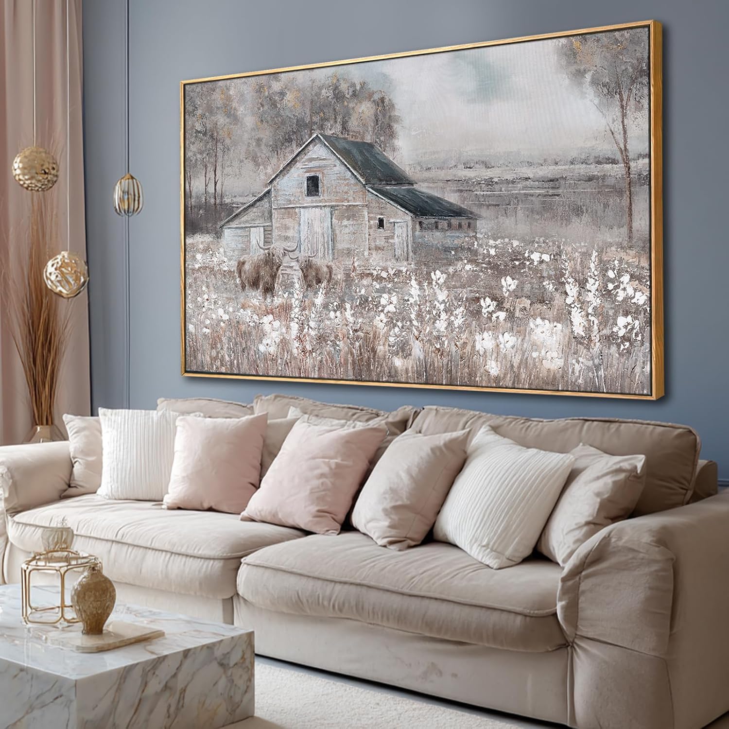 SDYA Nature Wood Wall Decor Tree Wall Art Farmhouse Artwork 32'x48' Large Pictures for Living Room Bedroom Office Decorations