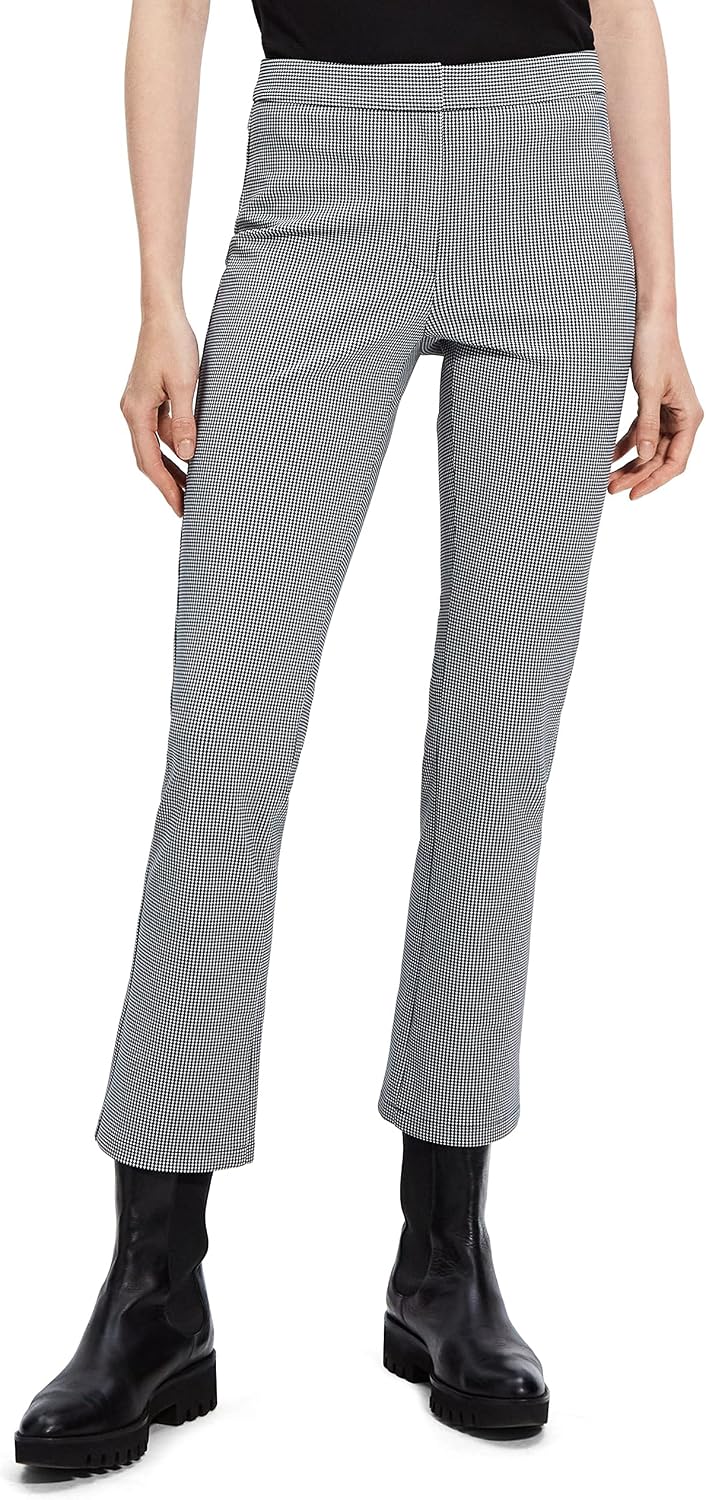Theory Women's Houndstooth Slim Kick Pant