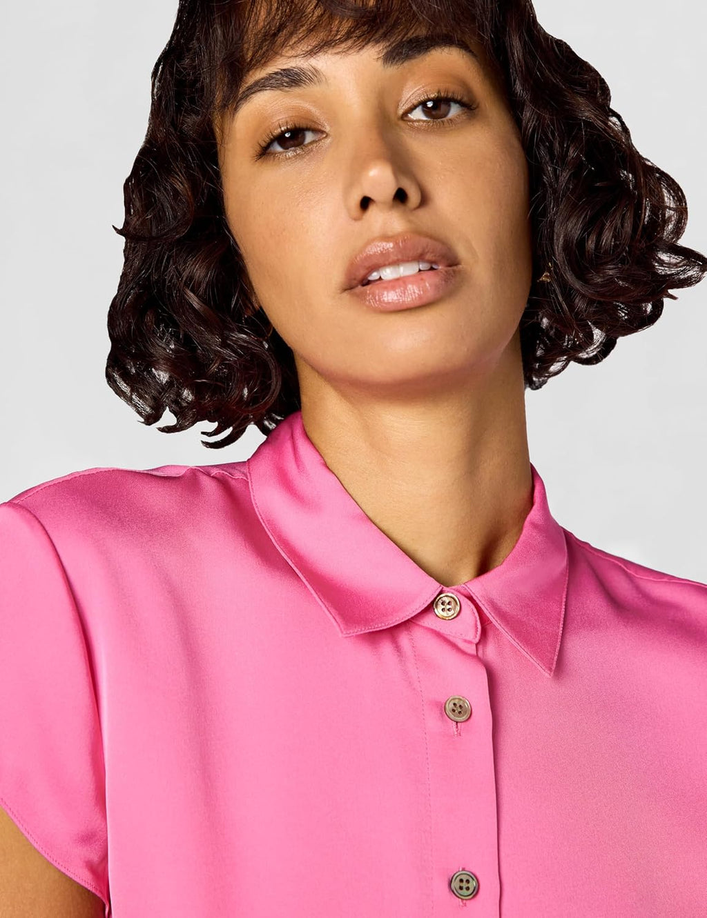 Theory Women's Cap SLV Blouse, Bright Pink, S