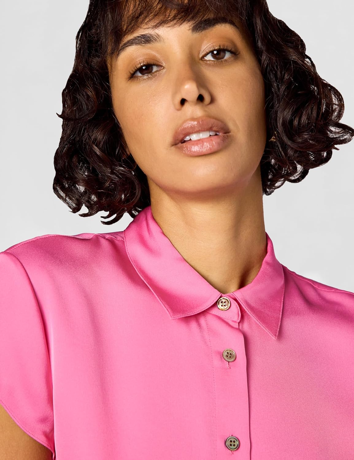 Theory Women's Cap SLV Blouse, Bright Pink, S