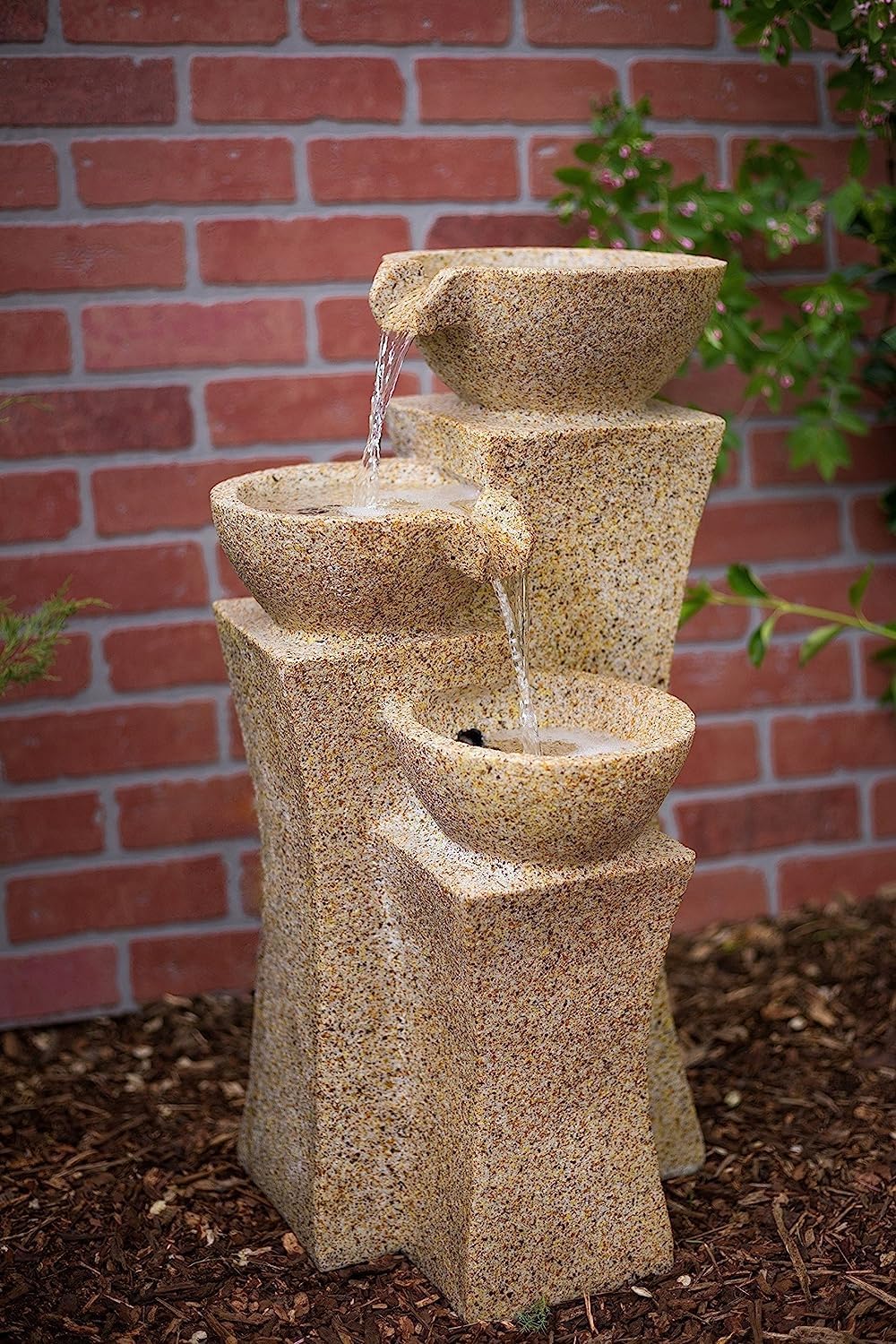 Veneto - 26' Three Bowl Cascading Waterfall Rock Fountain with LEDs
