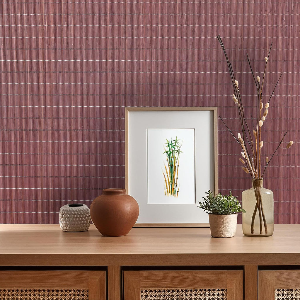 Forever Bamboo Chocolate Tatami Bamboo Wall Paneling Home Decor for Living Room Decorative Ceiling Treatment 4 ft H x 50 ft L