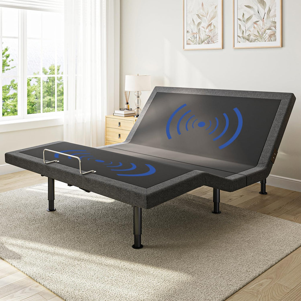 Full Size Adjustable Bed Frame with Massage & Zero Gravity - Electric Bed Frame with Remote, USB Charging, LED Night Light, 7.5-12.5' Adjustable Height, 900LBS Capacity, Quiet Motor