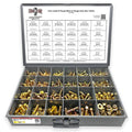 Inch Grade 8 Hex Flange Bolts & Flange Lock Nuts Zinc Yellow Assortment - 693PCS