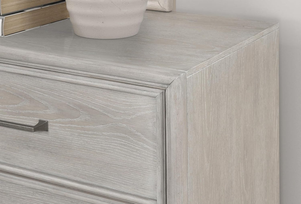 Roundhill Furniture Seluna 5-Piece Bedroom Set with Touch LED Lighting, Gray Oak Finish, Queen
