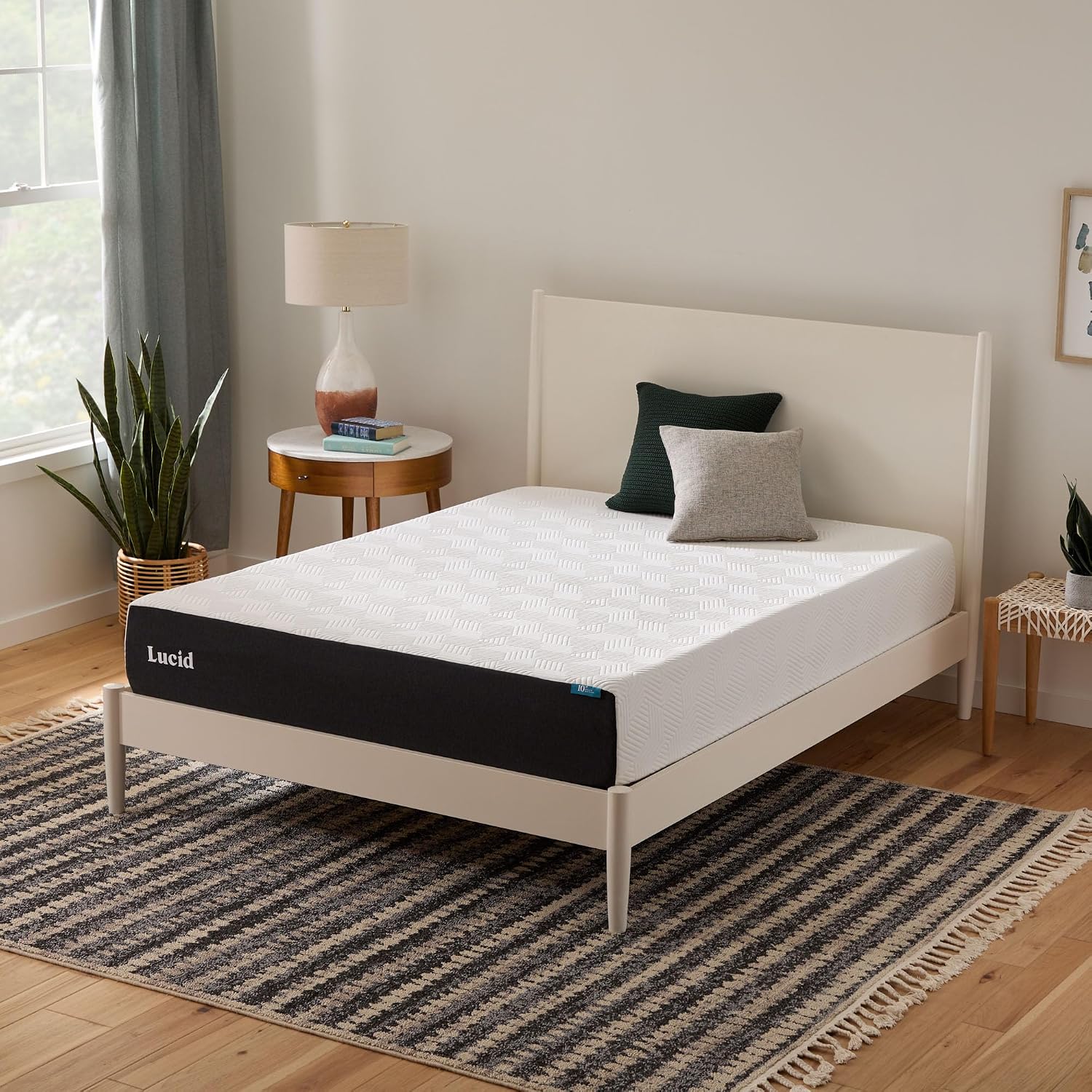 Lucid 10 Inch Memory Foam Mattress - Medium Feel - Infused with Refreshing Bamboo Charcoal and Cooling Gel - Bed in a Box - Temperature Regulating - Pressure Relief - Breathable - California King Size