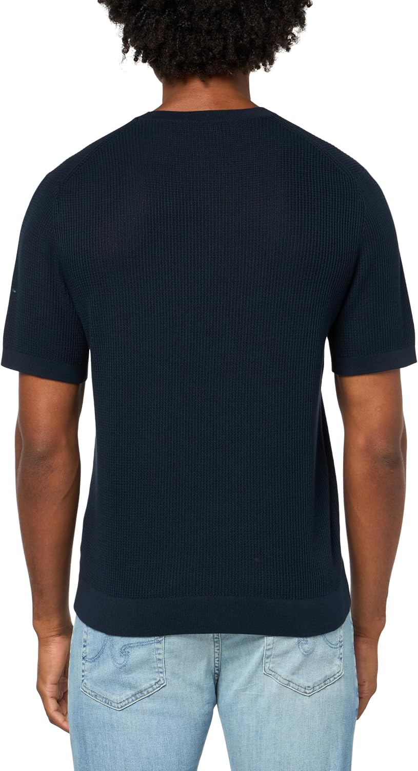 Theory Men's Mesh Short Sleeve Crew Neck in Tactile Cotton