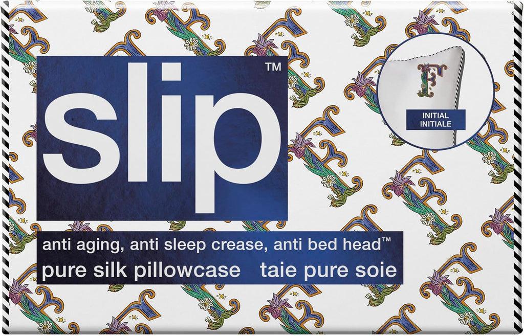 slip The Original Queen Pure Silk Pillow Case - 100% Pure 22 Momme Mulberry Silk - Queen Standard Size - Anti-Aging, Anti-BedHead, Anti-Sleep Crease, Initial Collection: Letter F (20' x 30')