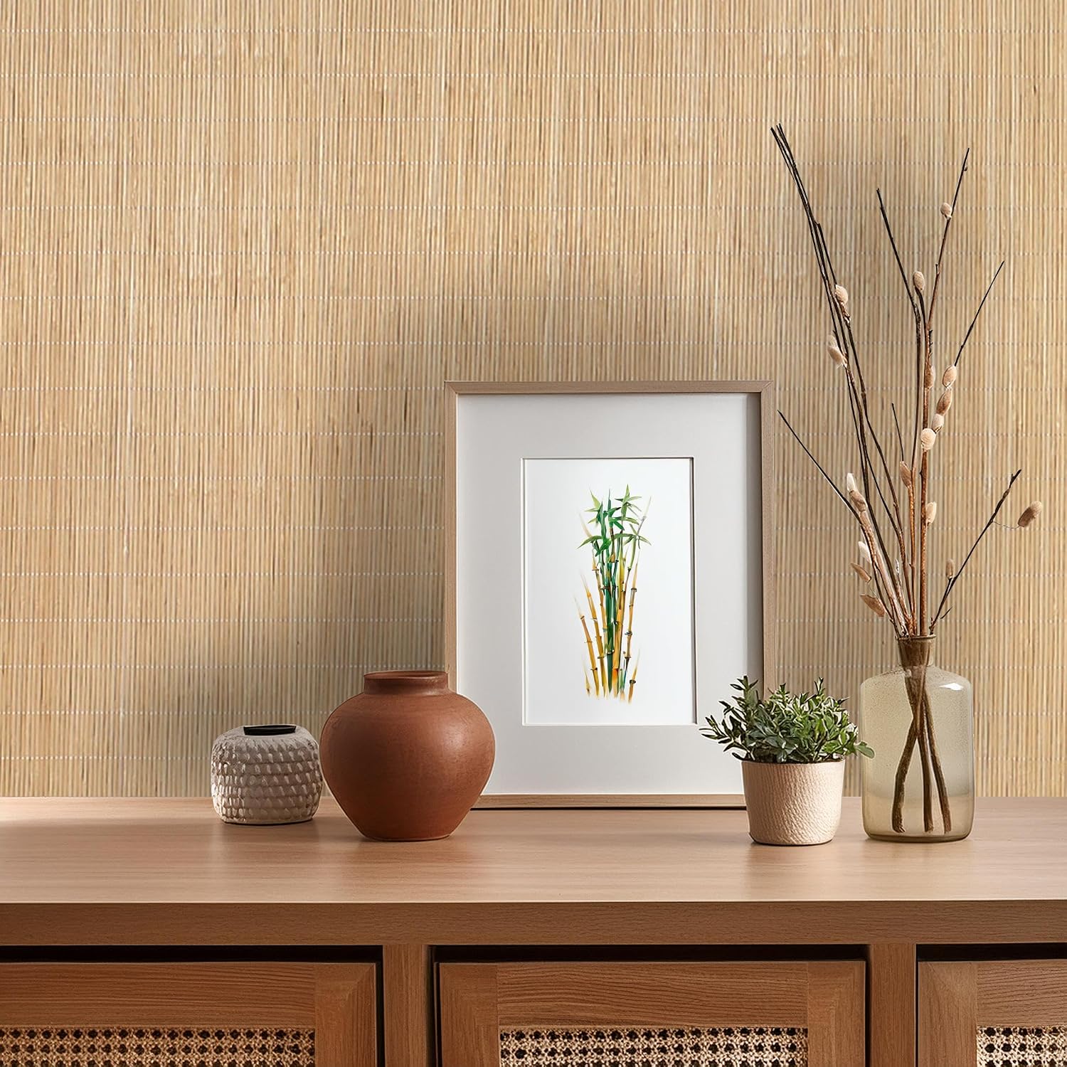 Forever Bamboo Carbonized Tatami Bamboo Wall Paneling Home Decor for Living Room Decorative Ceiling Treatment 4 ft H x 50 ft L