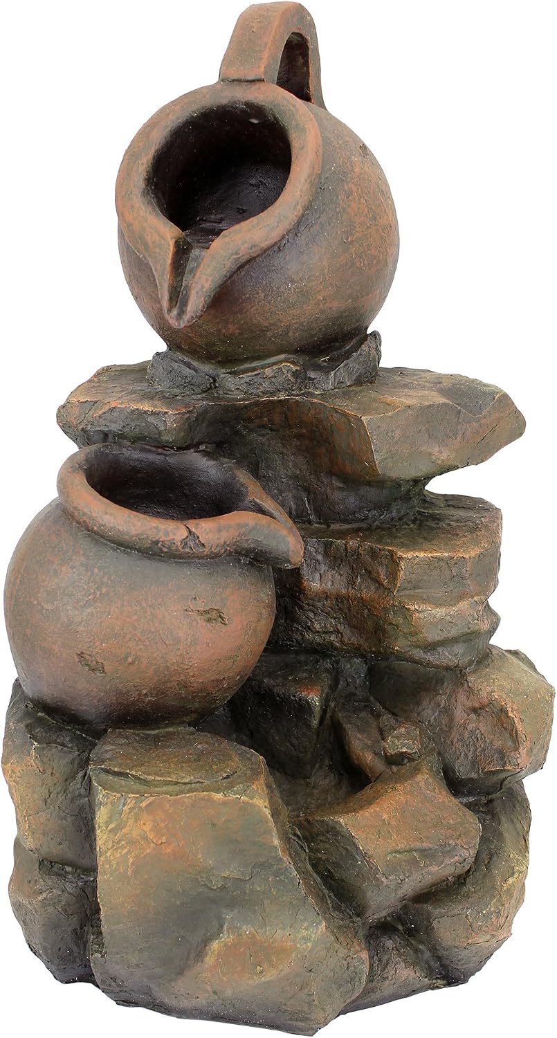 Design Toscano LaTaverna Cascading Urns Illuminated Garden Fountain