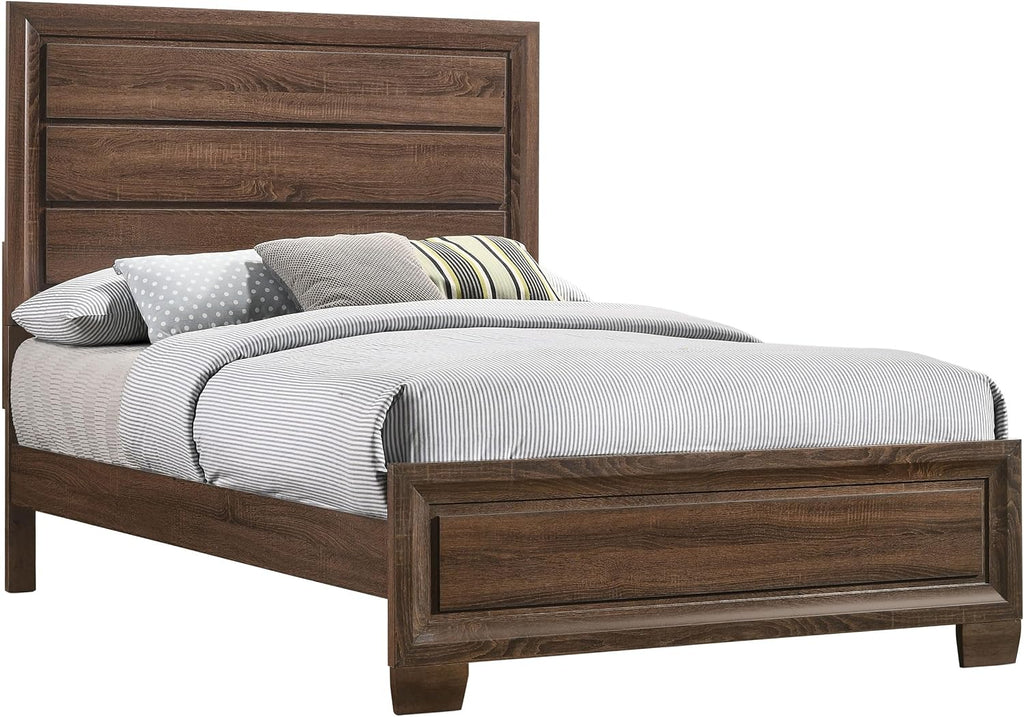 Coaster Home Furnishings Brandon Transitional 5-Piece Bedroom Set Queen Size Panel Bed Frame 56-inch Headboard Warm Brown 205321Q-S5
