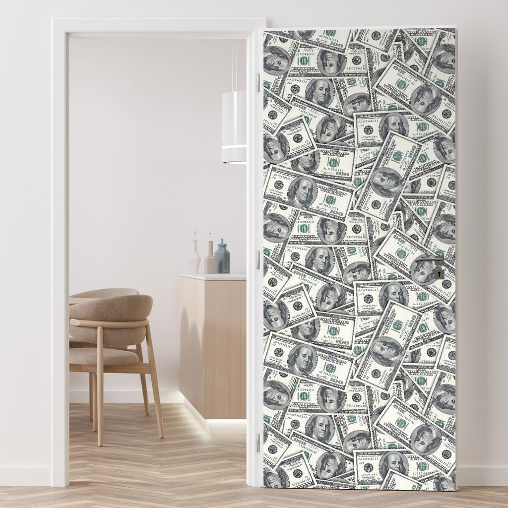 wall26-100 Dollar Bills Collage Background Large Money Wall Mural, Removable Peel and Stick Wallpaper, Home Decor - 96x96 inches