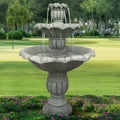 39.3' H Outdoor Floor Water Fountain, 3-Tiers Concrete Water Fountain with Submersible Electric Pump - Garden Cascading Waterfall for Yard Patio Lawn Home Decor