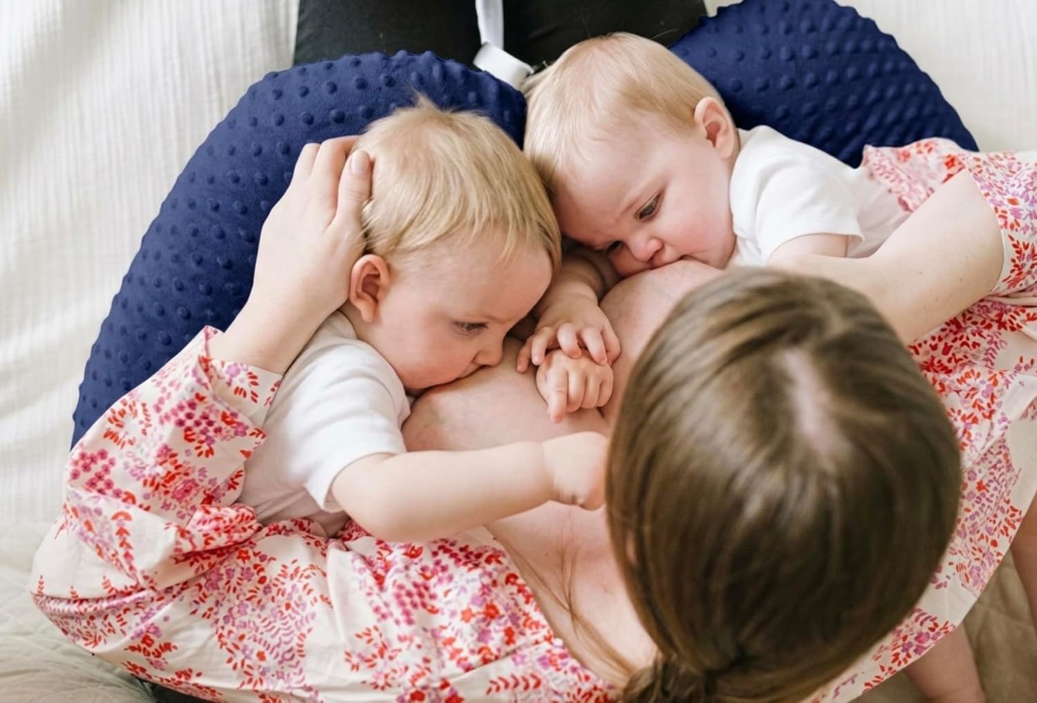 Twin Z Nursing Pillow | Bottle or Breastfeeding | Plus Size Friendly - Navy