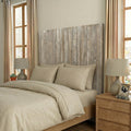 Barn Walls Queen Wood Headboard - Graywash Farmhouse Design - Wall Mounted Floating Headboard for Queen Size Bed - Handcrafted Solid Wood - Easy No-Drill Installation