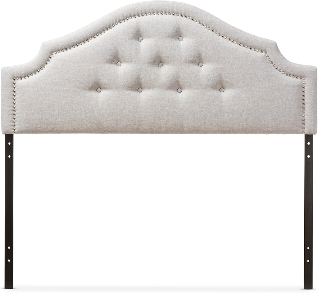 Baxton Studio Cora Modern and Contemporary Greyish Beige Fabric Upholstered Queen Size Headboard