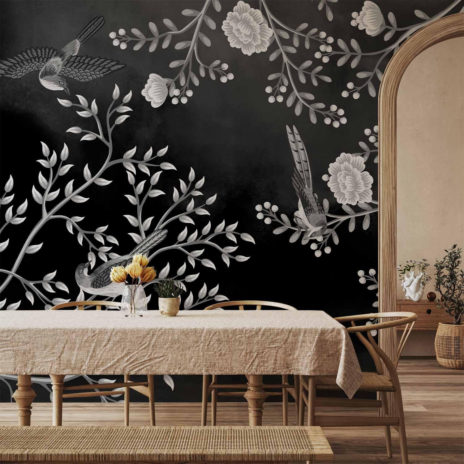 artgeist Premium Wall Mural Bird 157x110 in - Non-Woven Wallpaper Fleece Wall Decor Photo Print Picture Image Design Tree Flowers Nature b-C-10064-a-a