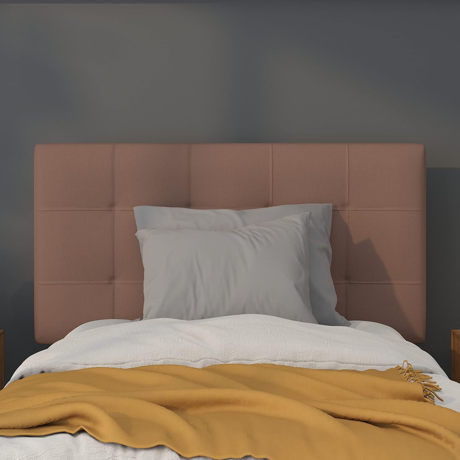 Flash Furniture Bedford Tufted Upholstered Twin Size Headboard in Camel Fabric