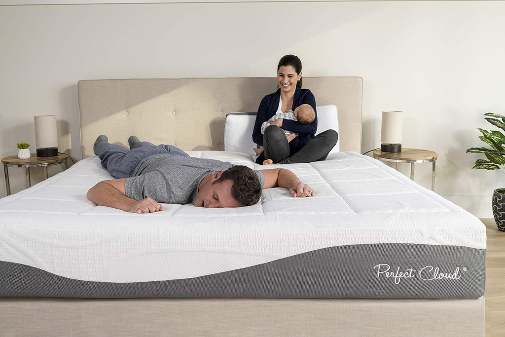 Perfect Cloud Elegance Queen Mattress, 12 Inch Gel Memory Foam Mattress in a Box, Cooling Pressure Relief Bed with Motion Isolation & Charcoal Support Foam, Made in USA
