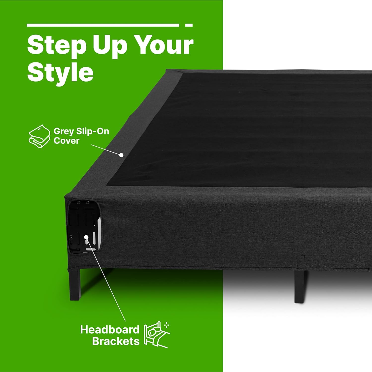 GhostBed Classic 11 Inch Memory Foam Mattress with Metal Platform Bed Frame Foundation with Slat Support Bundle - Medium Firm Feel - CertiPUR-US Certified - Twin