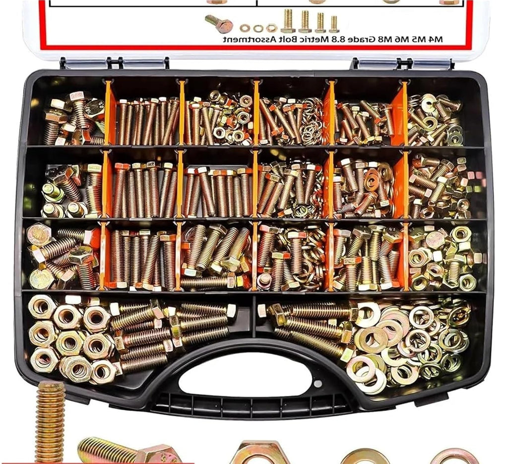 Set Screw Assortment Kit 966Pcs Grade 8. Metric Hex Head Bolt Kits for Homeowners,DIYers,Mechanics,Industrial Workers