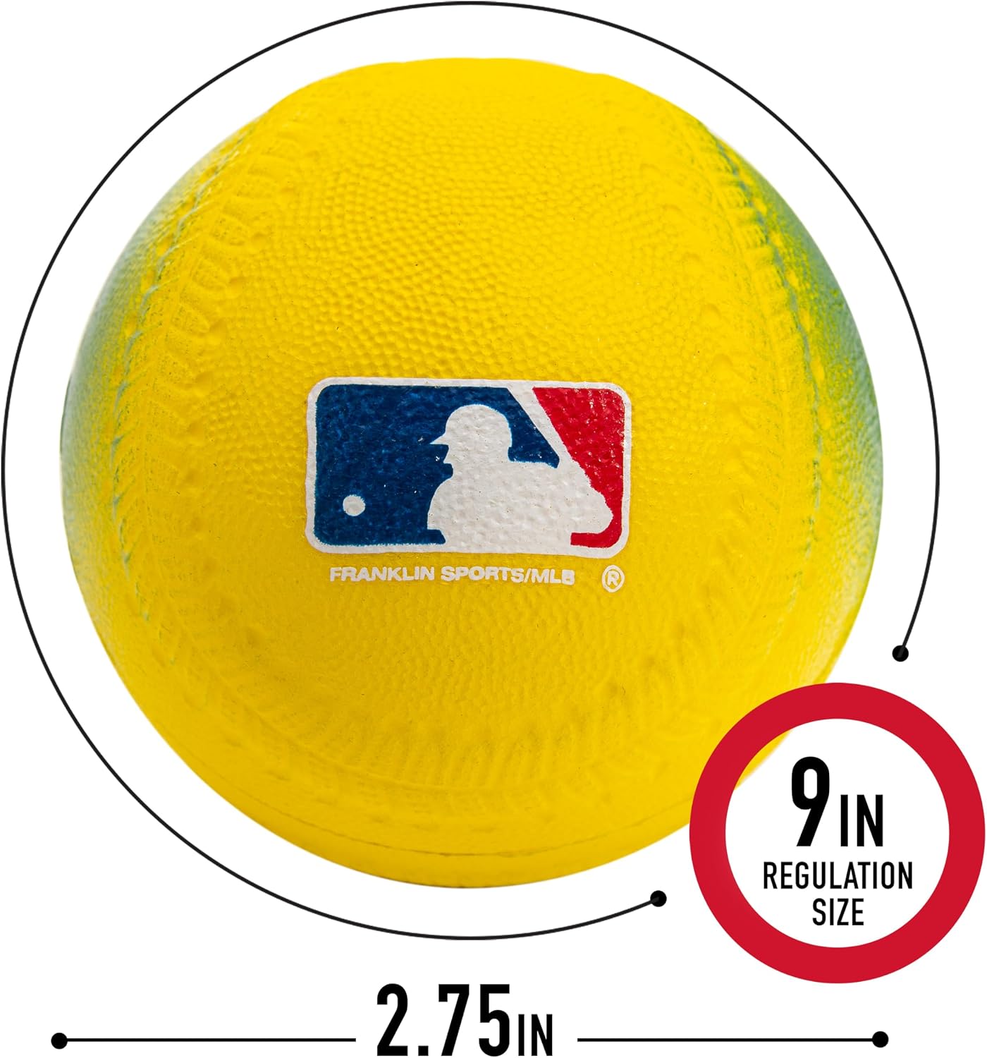 Franklin Sports Foam Baseballs - Soft Foam Practice Baseballs for Kids - Perfect for Hitting and Indoor or Outdoor Play - 3 Pack - Official MLB Licensed Product