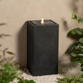 25.98' H Outdoor Water Fountain Made with Eco-Friendly Recyclable Materials, Polyethylene Square Bubbler Outdoor Fountain, Garden Decor with LED Light for Patio, Porch, Backyard (25.98')