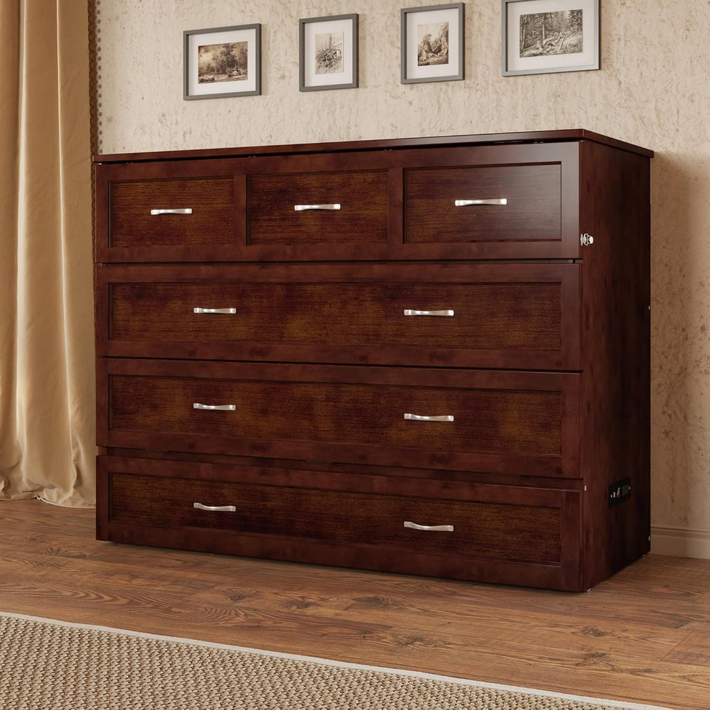 AFI Deerfield Murphy Bed Chest Full, Walnut