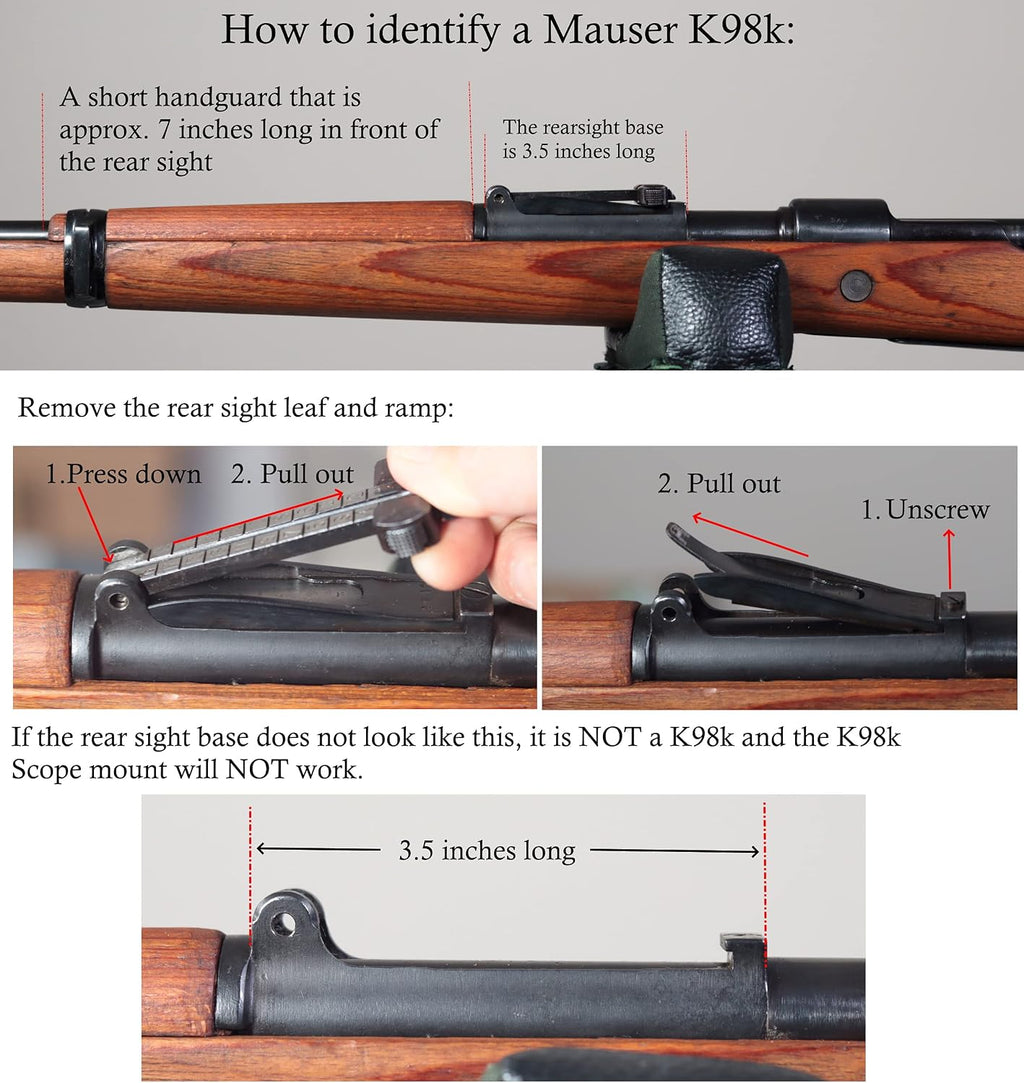 BadAce No Drill Picatinny Rail Low-Profile Full-Length Scope Mount for Mauser K98k Gen 3