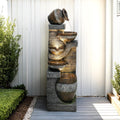 Naturefalls 42.5' Tall Outdoor Water Fountain and Waterfalls - Large Garden Fountain with LED Lights, 5-Tier Cascading, Indoor and Outdoor Fountains for Garden, Patio, Deck, Porch, Backyard and Home