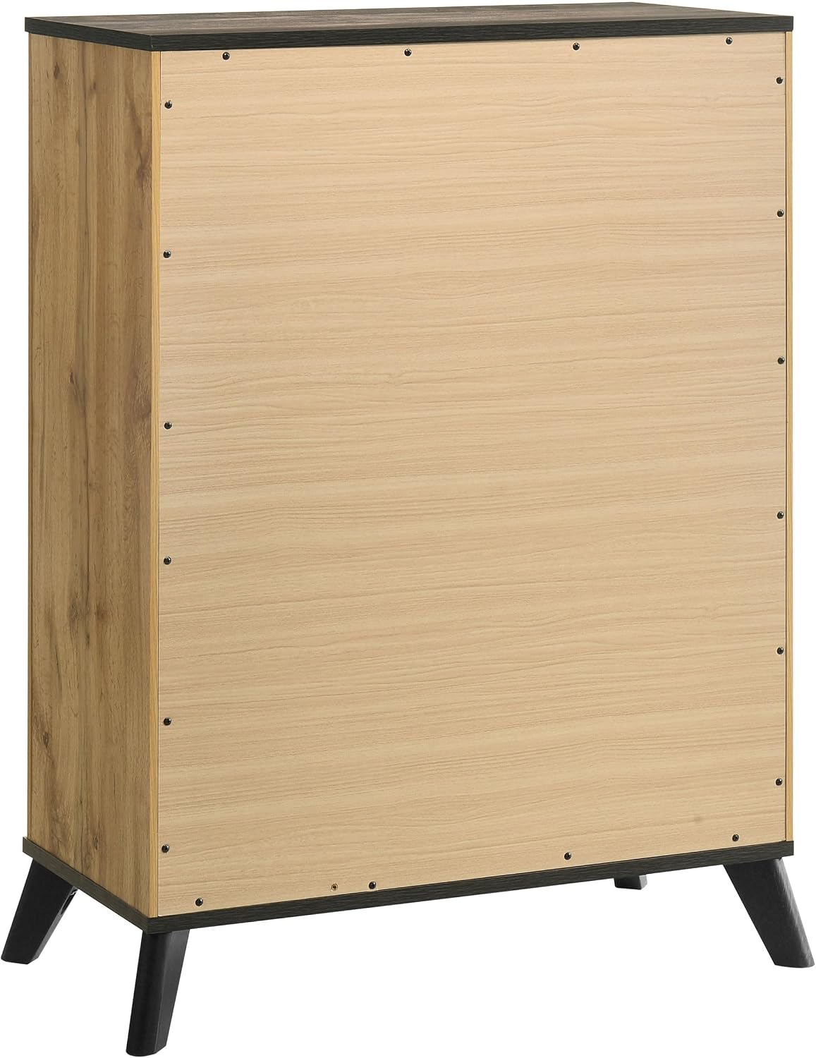 Coaster Home Furnishings Kaywood Mid-Century Modern 5-Piece Bedroom Set Queen Size Panel Bed Frame 52-inch Headboard Weathered Brown and Natural Pine 225001Q-S5