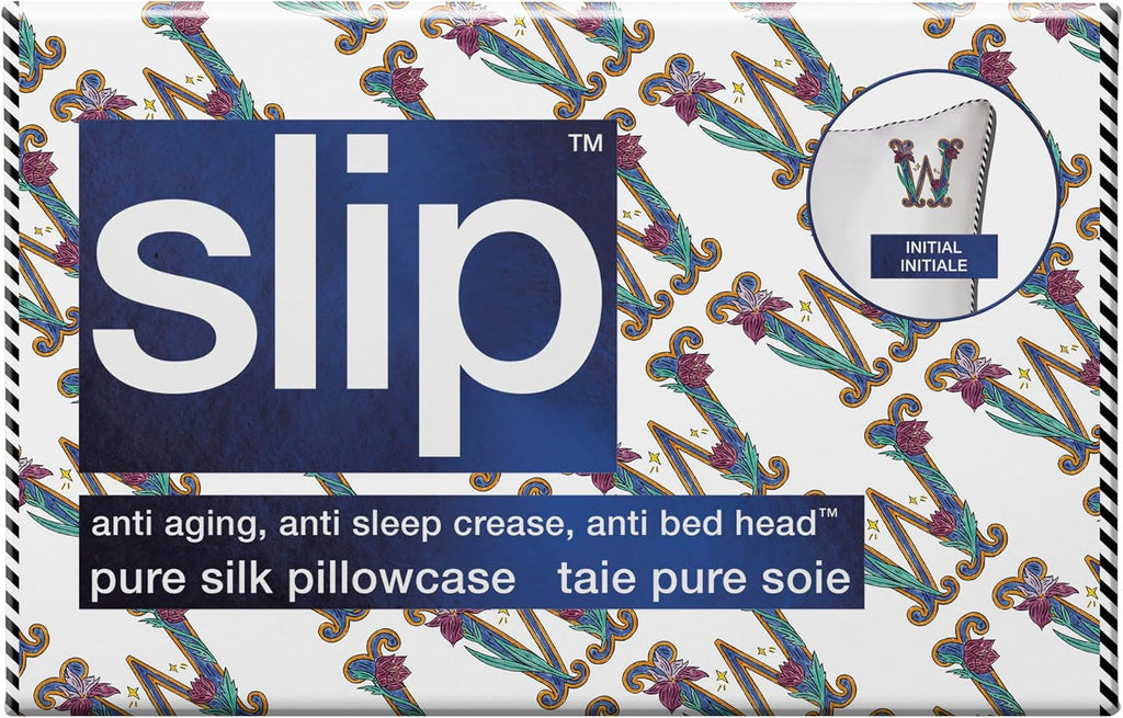 slip The Original Queen Pure Silk Pillow Case - 100% Pure 22 Momme Mulberry Silk - Queen Standard Size - Anti-Aging, Anti-BedHead, Anti-Sleep Crease, Initial Collection: Letter W (20' x 30')