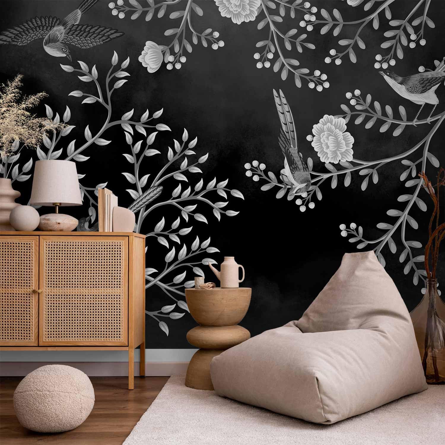 artgeist Premium Wall Mural Bird 157x110 in - Non-Woven Wallpaper Fleece Wall Decor Photo Print Picture Image Design Tree Flowers Nature b-C-10064-a-a