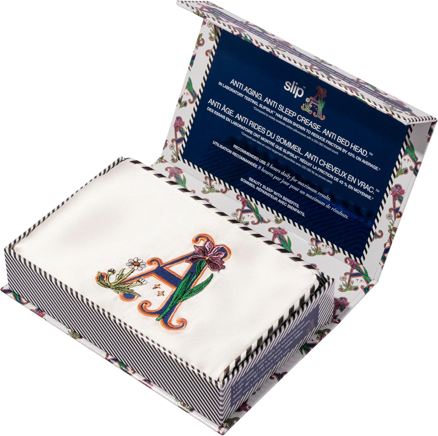 slip The Original Queen Pure Silk Pillow Case - 100% Pure 22 Momme Mulberry Silk - Queen Standard Size - Anti-Aging, Anti-BedHead, Anti-Sleep Crease, Initial Collection: Letter A (20' x 30')