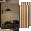 Art3d 2-Pack 94.5' x 24' Acoustic Wood Panels for Wall, 31 sq.ft Soundproof Wood Slat Panels, 3D Fluted Sound Absorbing Paneling for Interior Wall Decor, Living Room, Bedroom - Red Oak